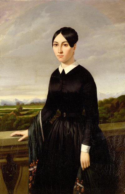 Lady in Black Dress by Etienne Constant Carlin
